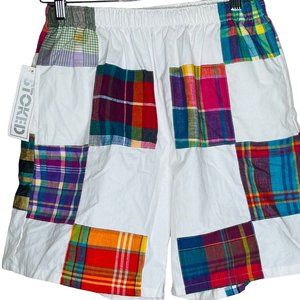 Vintage Stoked Shorts XL Grunge Patchwork Pull On High Rise Elastic Waist